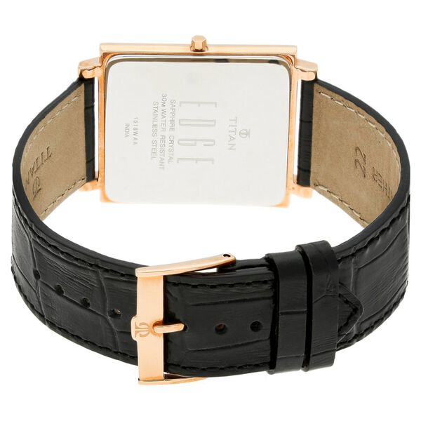 Titan Quartz Analog Black Dial Leather Strap Watch for Men - image number 3