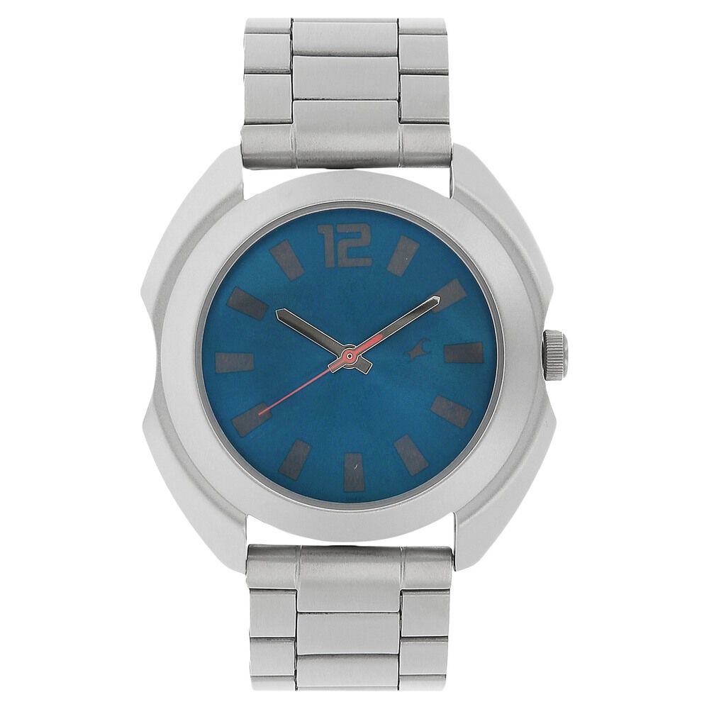 Buy Online Fastrack Quartz Analog Blue Dial Stainless Steel Strap Watch for Guys np3117sm02 Titan