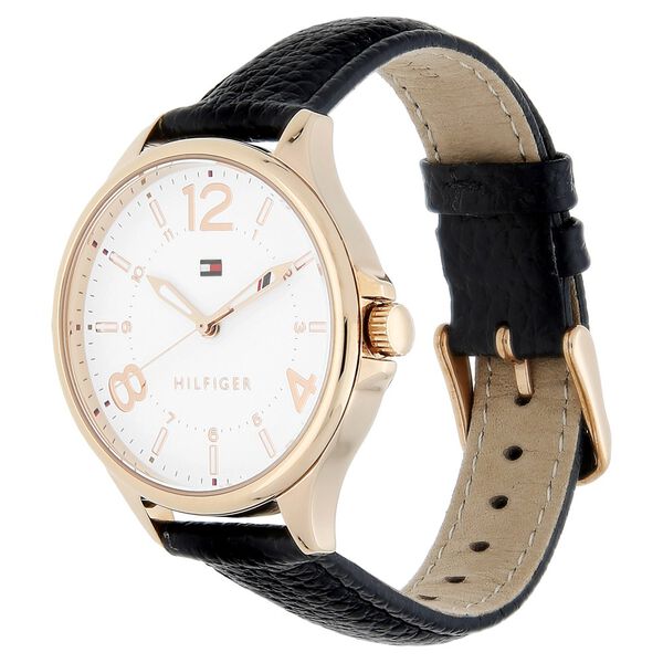 Tommy Hilfiger Quartz Analog White Dial Leather Strap Watch for Women - image number 1