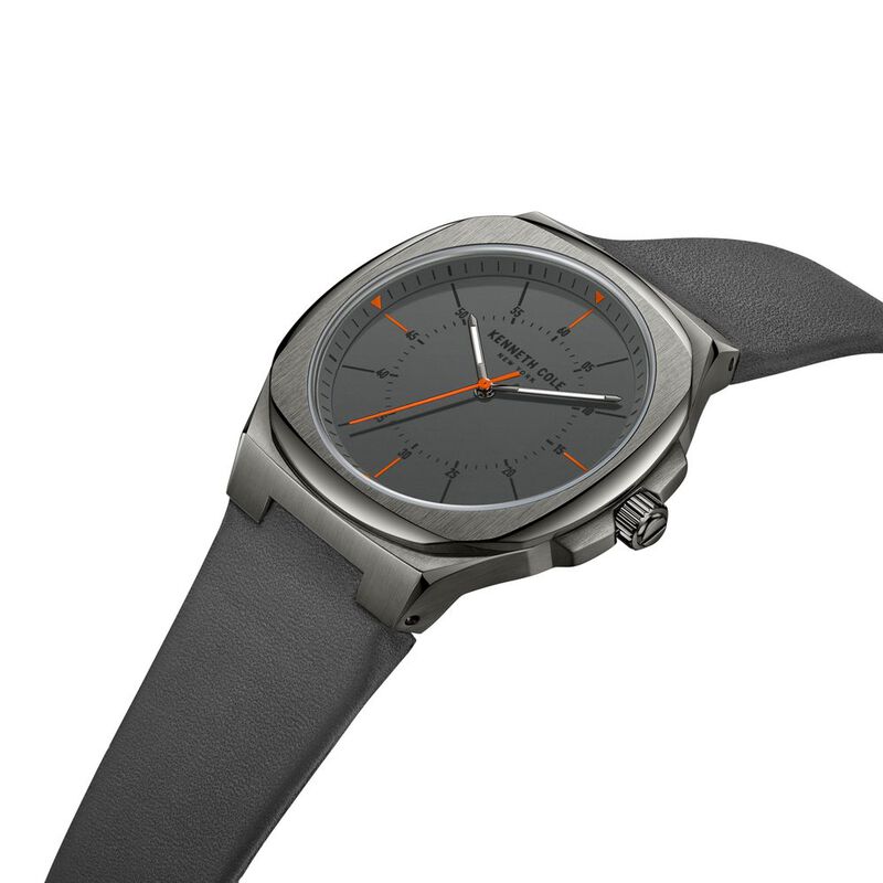 Kenneth Cole Quartz Analog Grey Dial Leather Strap Watch for Men - image number 3