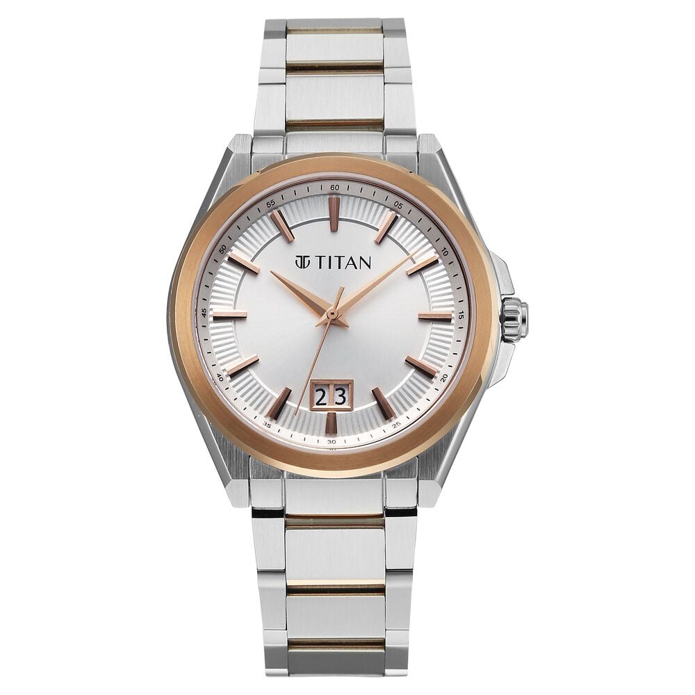 Titan Classique Big Date Analog with Silver Dial Dual Tone Stainless Steel Strap Watch for Men-image-22