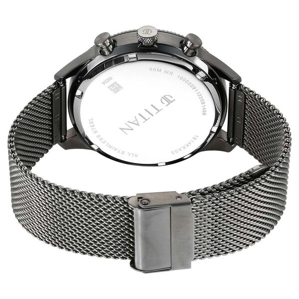 Titan Quartz Analog Anthracite Dial Stainless Steel Strap Watch for Men - image number 4
