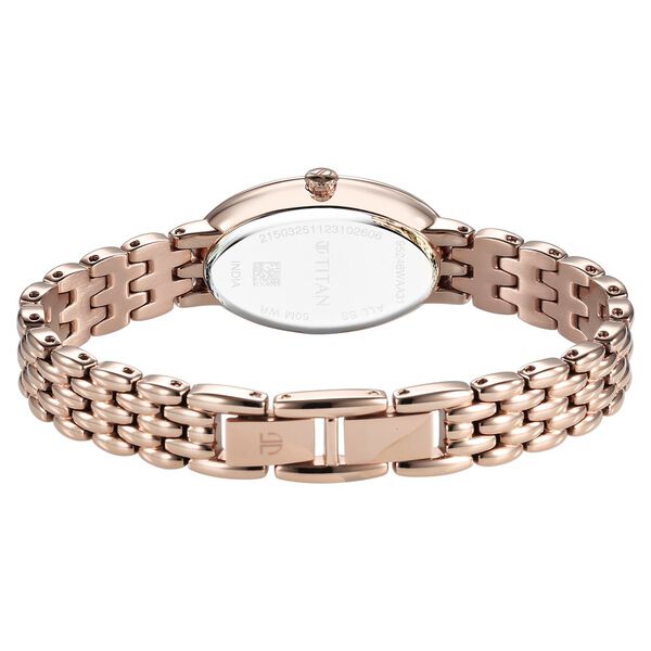 Titan Aura Quartz Analog Mother Of Pearl Dial Stainless Steel Strap Watch for Women - image number 5