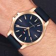 Tommy Hilfiger Quartz Analog Blue Dial Blue Leather Strap Watch For Men - image number 3