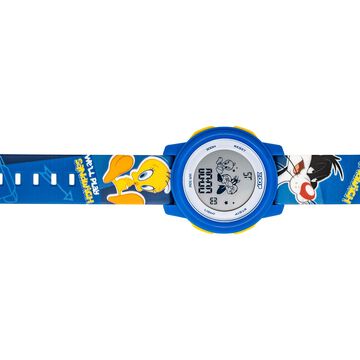 Zoop Looney Tunes Digital Watch with Blue Case and Blue Multi Color Strap for Boys Girls Kids, from House of Titan