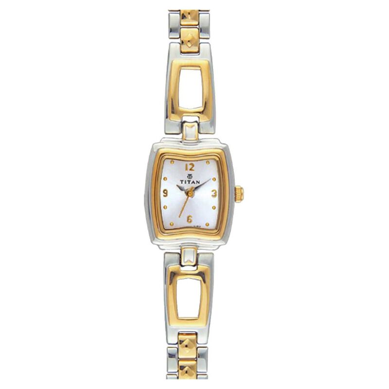 Titan Quartz Analog White Dial Watch for Women