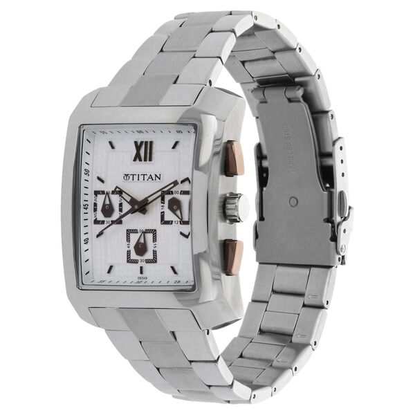 Titan Quartz Chronograph Silver Dial Stainless Steel Strap Watch for Men - image number 1