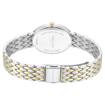 Kenneth Cole Quartz White Dial Two Toned Stainless Steel Strap Watch For Women