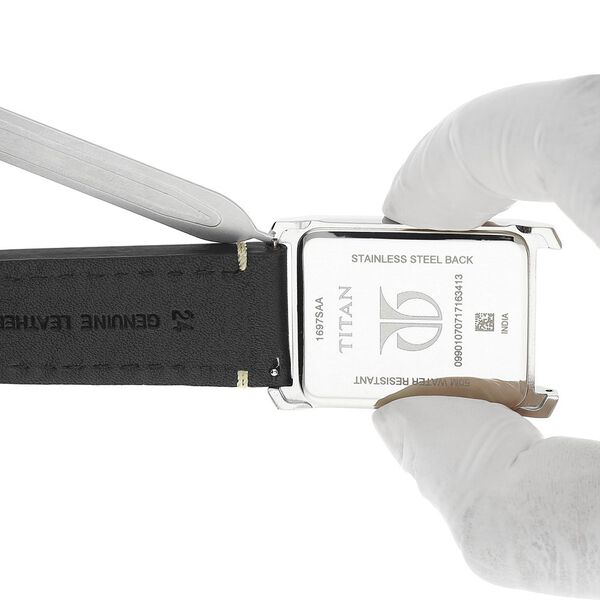 24 mm Black Genuine Leather Straps for Men - image number 6