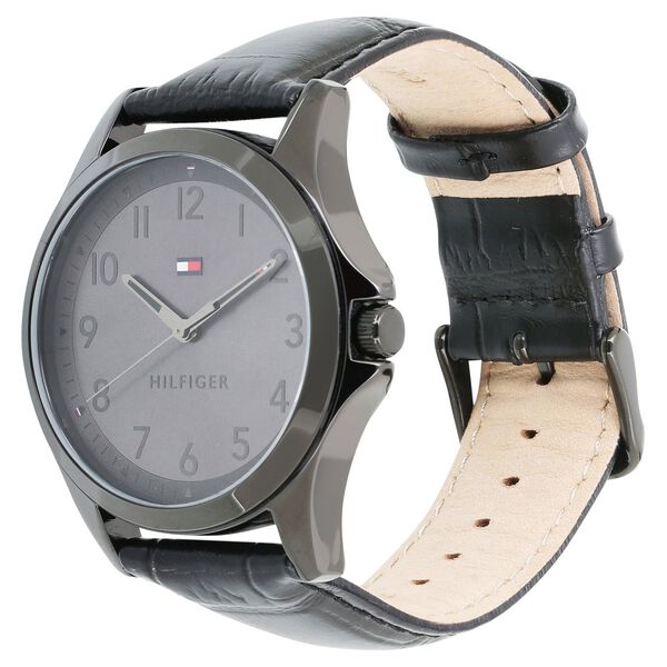Tommy Hilfiger Quartz Analog Grey Dial Leather Strap Watch for Men - image number 1