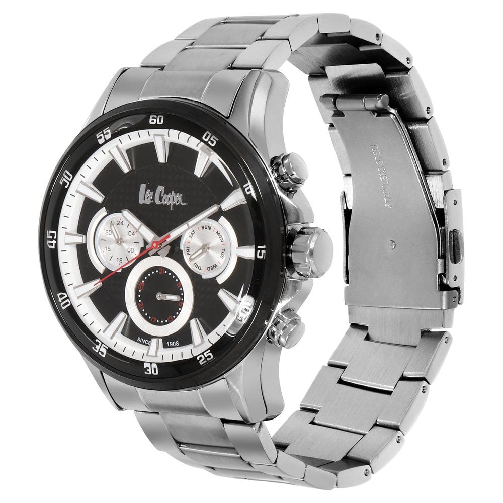 Buy Online Lee Cooper Quartz Multifunction Black Dial Stainless