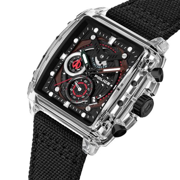 Police Quartz Chronograph Black Dial Multicoloured SILICONE Strap Watch For Men - image number 1