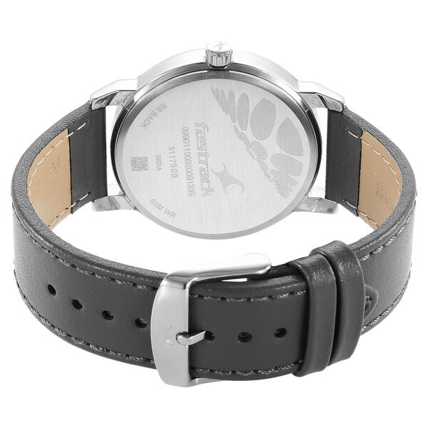 Fastrack Stunners Quartz Analog Black Dial Leather Strap Watch for Guys - image number 5
