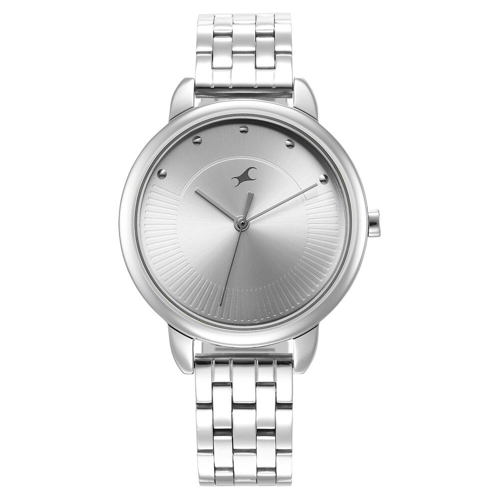 Buy Online Fastrack Stunners Quartz Analog Silver Dial Metal Strap Watch for Girls ns6282sm01 Titan