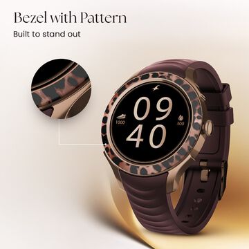 Fastrack Ella Women Smartwatch with 1.2" inch AMOLED Display, Patterned Bezel , AI Watchface & AI Chat, Functional Crown