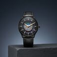 Titan Stellar Analog with Earth Disc and Blue Dial Blue Leather Strap Watch for Men