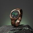 Titan Stellar Jumping Hour Micromotors Zodiac Analog with Dual Moonphase and Green Dial IP Bronze Stainless Steel Watch for Men - image number 0