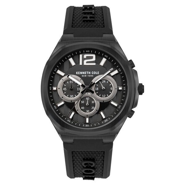 Kenneth Cole Quartz Chronograph Black Dial Silicone Strap Watch for Men - image number 0