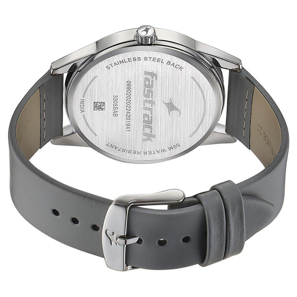 Buy Online Fastrack Stunners Quartz Analog Grey Dial Leather Strap Watch for Guys 3305sl02 Titan