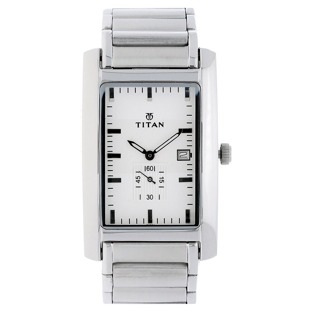 Titan silver dial analog watch with date function shop for men
