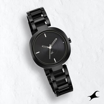 Fastrack Stunners Quartz Analog Black Dial Metal Strap Watch for Girls