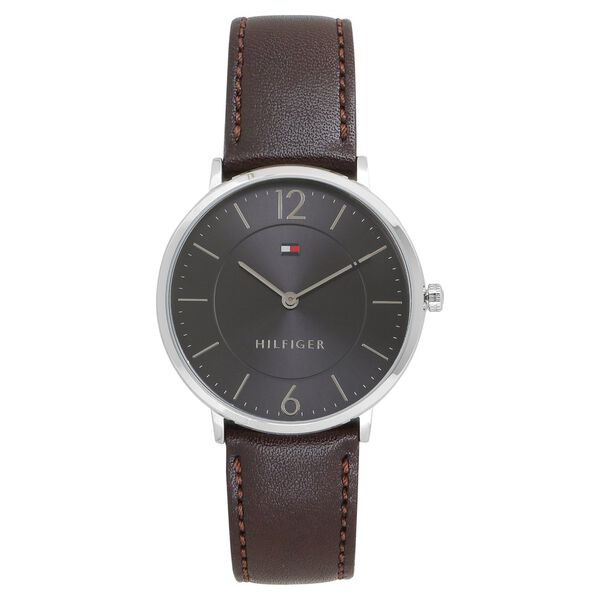 Tommy Hilfiger Quartz Analog Grey Dial Leather Strap Watch for Men - image number 0