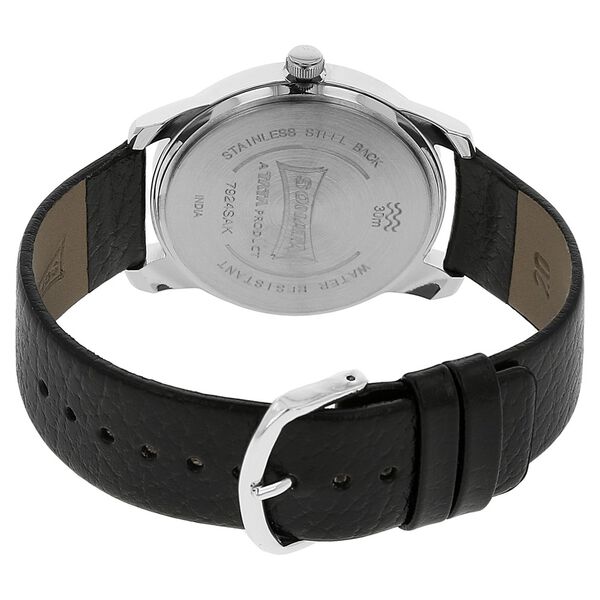 Sonata Quartz Analog Blue Dial Leather Strap Watch for Men - image number 3