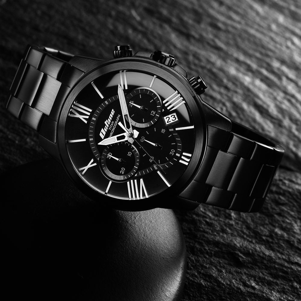 Titan chronograph black on sale
