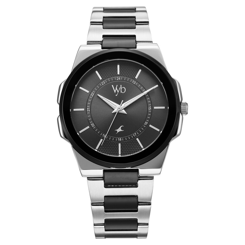 Buy Online Vyb Nimbus By Fastrack Quartz Analog Black Dial Two