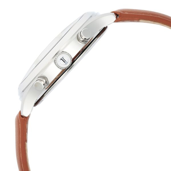 Titan Sapphire Quartz Multifunction White Dial Leather Strap Watch for Men - image number 3