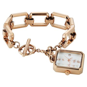 Vyb Siren By Fastrack Quartz Analog White Dial Rose Gold Metal Strap Watch For Girls