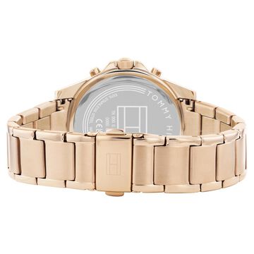 Tommy Hilfiger Multifunction Silver Dial Golden Stainless Steel Strap Watch For Women