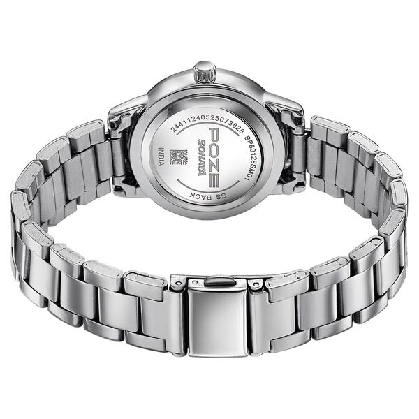 Sonata Poze Quartz Analog Pink Dial Silver Metal Strap Watch For Women - image number 6