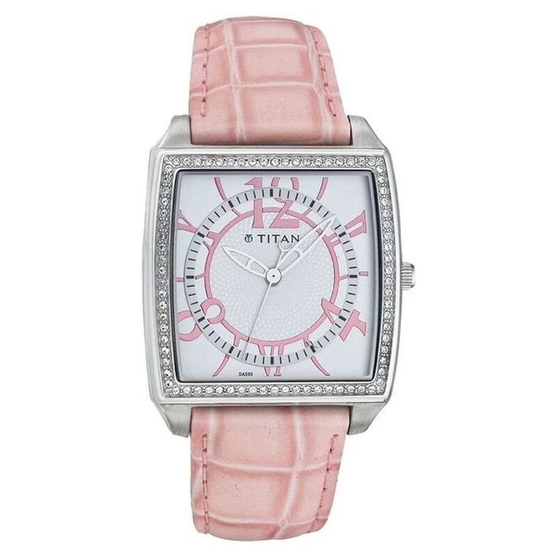 Titan Analog Pink Dial Quartz Leather Strap watch for Women - image number 0