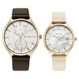 Titan Bandhan White and Mother of Pearl Dial Analog with Date Leather Strap watch for Couple - image number 1