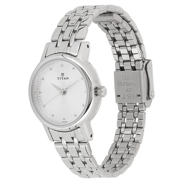 Titan Quartz Analog Silver Dial Stainless Steel Strap Watch for Women - image number 1