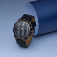 Fastrack Vyb Drift Quartz Analog Grey Dial Blue Color Leather Strap Watch For Guys