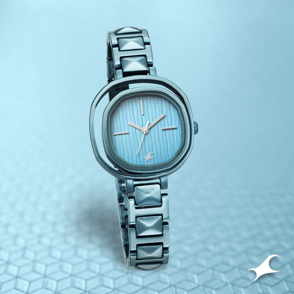 Buy Online Fastrack Opulence Quartz Analog Blue Dial Metal Strap