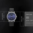 Edge Meister Quartz Analog Blue Dial Black Leather Strap Watch For Men - image number 3