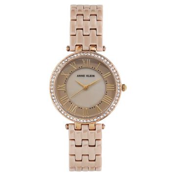 Anne Klein Quartz Analog Mother of Pearl Dial Ceramic Strap Watch for Women