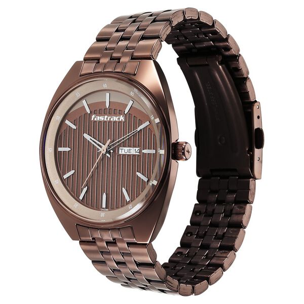 Fastrack Snob X Brown Dial Metal Strap Watch for Guys - image number 2