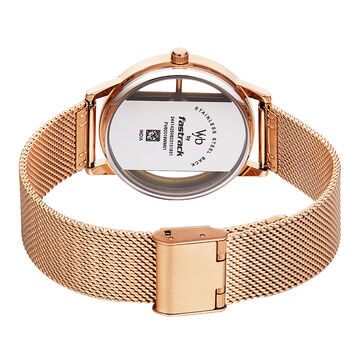 Fastrack Vyb Runway Quartz Analog Rose Gold Dial Stainless Steel Strap Watch for Girls