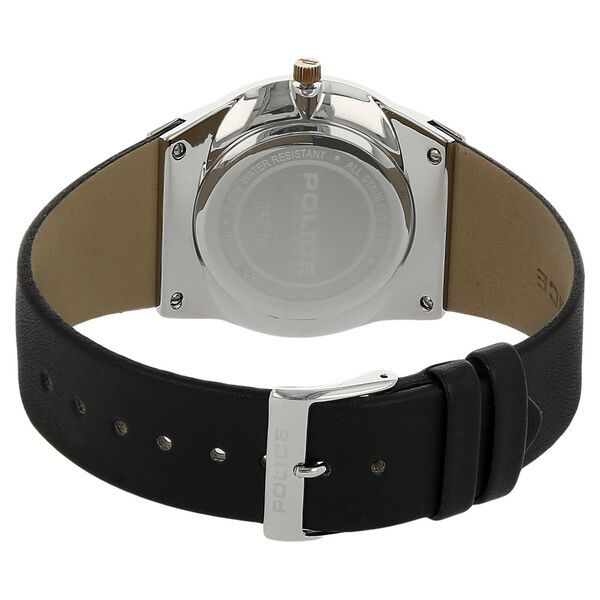 Police Quartz Analog Silver Dial Leather Strap Watch for Men - image number 3