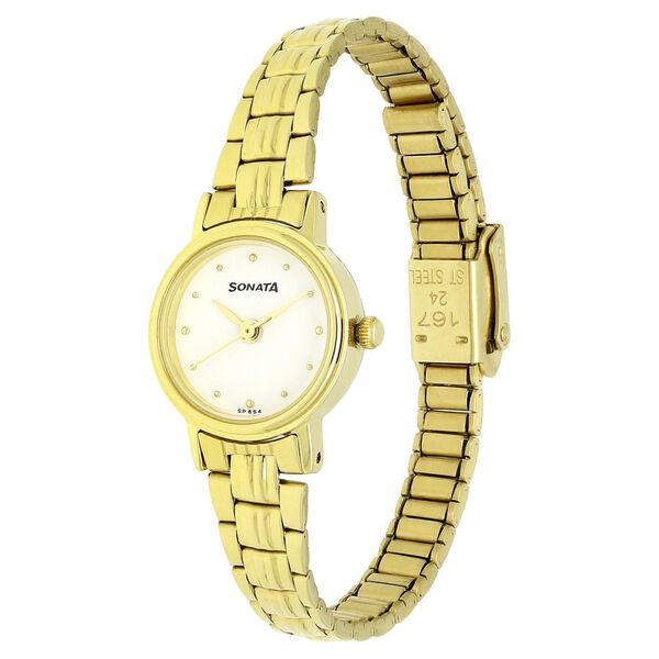 Sonata Quartz Analog White Dial Stainless Steel Strap Watch for Women - image number 2