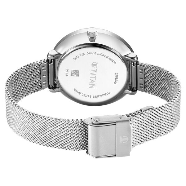 Titan Neo Analog with Day and Date Mother Of Pearl Dial Silver Color Stainless Steel Strap Watch For Women - image number 4