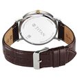 Titan Elegance Analog with Small Second and White Dial Brown Leather Strap Watch for Men - image number 6