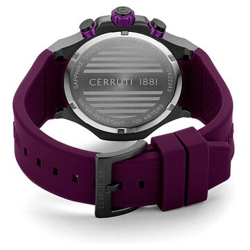 Cerruti 1881 Purple Dial Silicone Strap Watch for Men