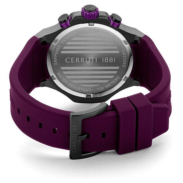 Cerruti 1881 Purple Dial Silicone Strap Watch for Men - image number 5