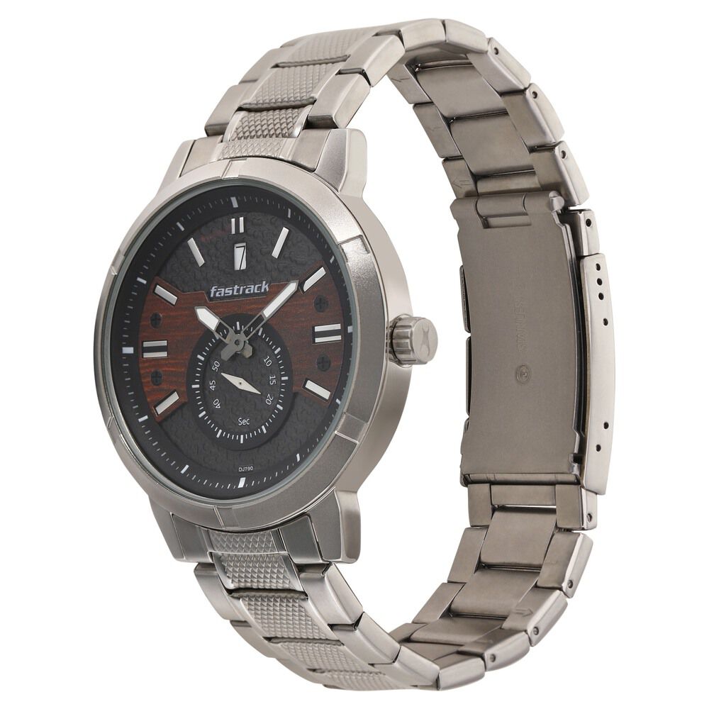 Buy Online Fastrack Go Skate Quartz Analog with Day and Date Grey