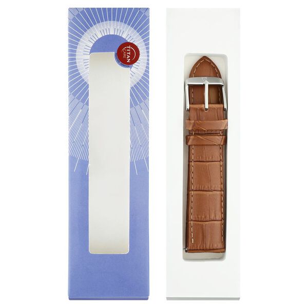 22 mm Tan Genuine Leather Strap for Men - image number 7